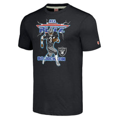 Las Vegas Raiders Bo Jackson Homage Unisex NFL Blitz Retired Player Tri-Blend T-Shirt