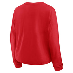 Washington Capitals Fanatics Women's Oversized All Out Effort Long Sleeve Henley T-Shirt Discount