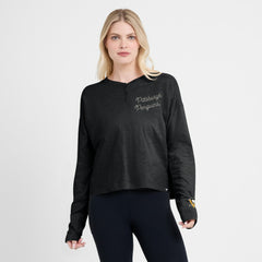Pittsburgh Penguins Fanatics Women's Oversized All Out Effort Long Sleeve Henley T-Shirt Online