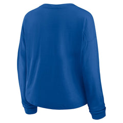 St. Louis Blues Fanatics Women's Oversized All Out Effort Long Sleeve Henley T-Shirt On Sale