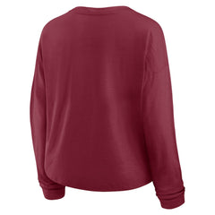 Colorado Avalanche Fanatics Women's Oversized All Out Effort Long Sleeve Henley T-Shirt Sale