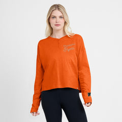 Philadelphia Flyers Fanatics Women's Oversized All Out Effort Long Sleeve Henley T-Shirt Online