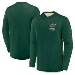 Minnesota Wild Fanatics Adrenaline Push Long Sleeve Henley Shirt On Sale