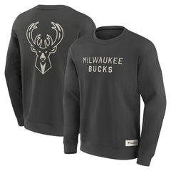 Milwaukee Bucks Elements Future Ground Lettering Pullover Sweatshirt On Sale