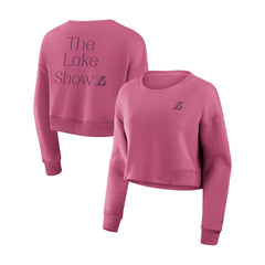 Los Angeles Lakers Women's Studio Tri-Blend Cropped Pullover Sweatshirt Discount