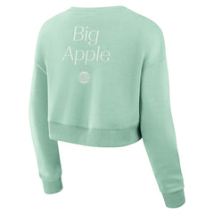 New York Knicks Women's Studio Tri-Blend Cropped Pullover Sweatshirt Online
