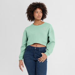New York Knicks Women's Studio Tri-Blend Cropped Pullover Sweatshirt Online