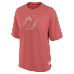 New Jersey Devils Fanatics Women's Oversized Elements Raw Edge Future Ground T-Shirt On Sale