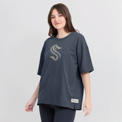 Seattle Kraken Fanatics Women's Oversized Elements Raw Edge Future Ground T-Shirt Online