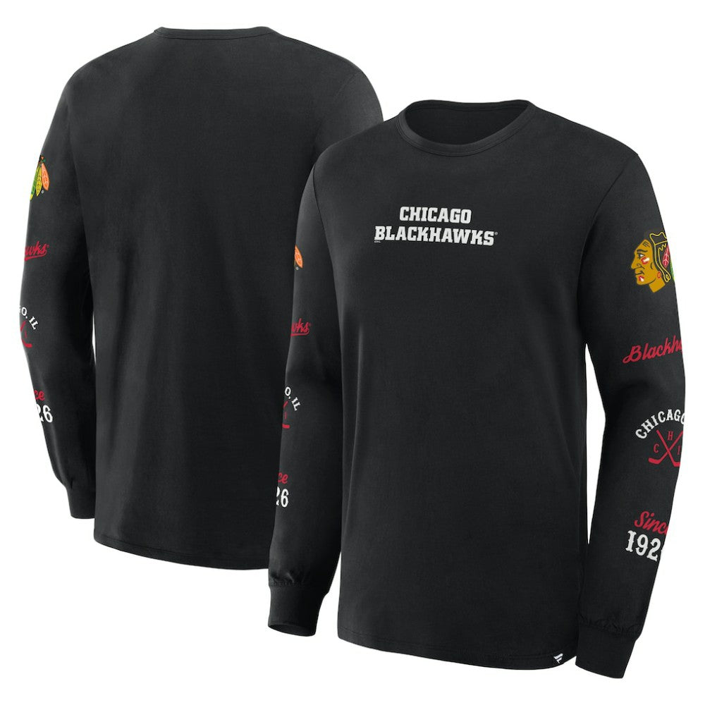 Chicago Blackhawks Fanatics Boxed In Legacy Long Sleeve T-Shirt On Sale