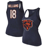 Chicago Bears Caleb Williams Majestic Threads Women's Name & Number Tri-Blend Scoop Neck Tank Top