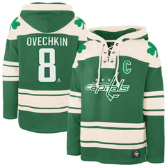 Alexander Ovechkin Washington Capitals '47 St. Patrick's Day Player Name & Number Lacer Pullover Hoodie For Sale