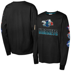 Charlotte Hornets Youth Hardwood Classic All Over Long Sleeve T-Shirt Online