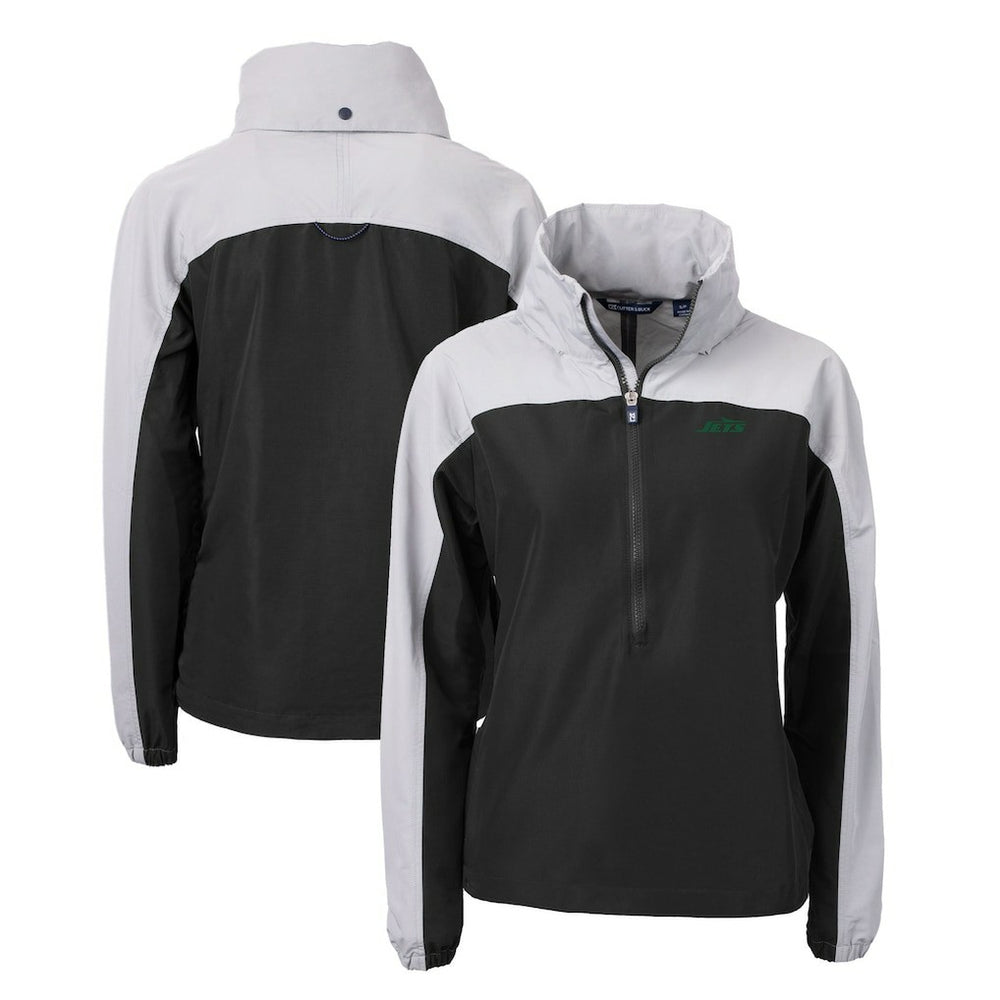 New York Jets Cutter & Buck Women's Primary Logo Charter Eco Recycled Half-Zip Hoodie Anorak Jacket