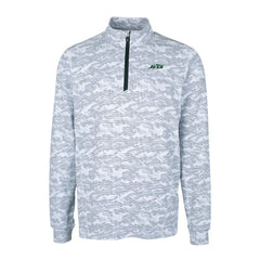 New York Jets Cutter & Buck Primary Logo Traverse Stretch Camo Print Eco Quarter-Zip Top