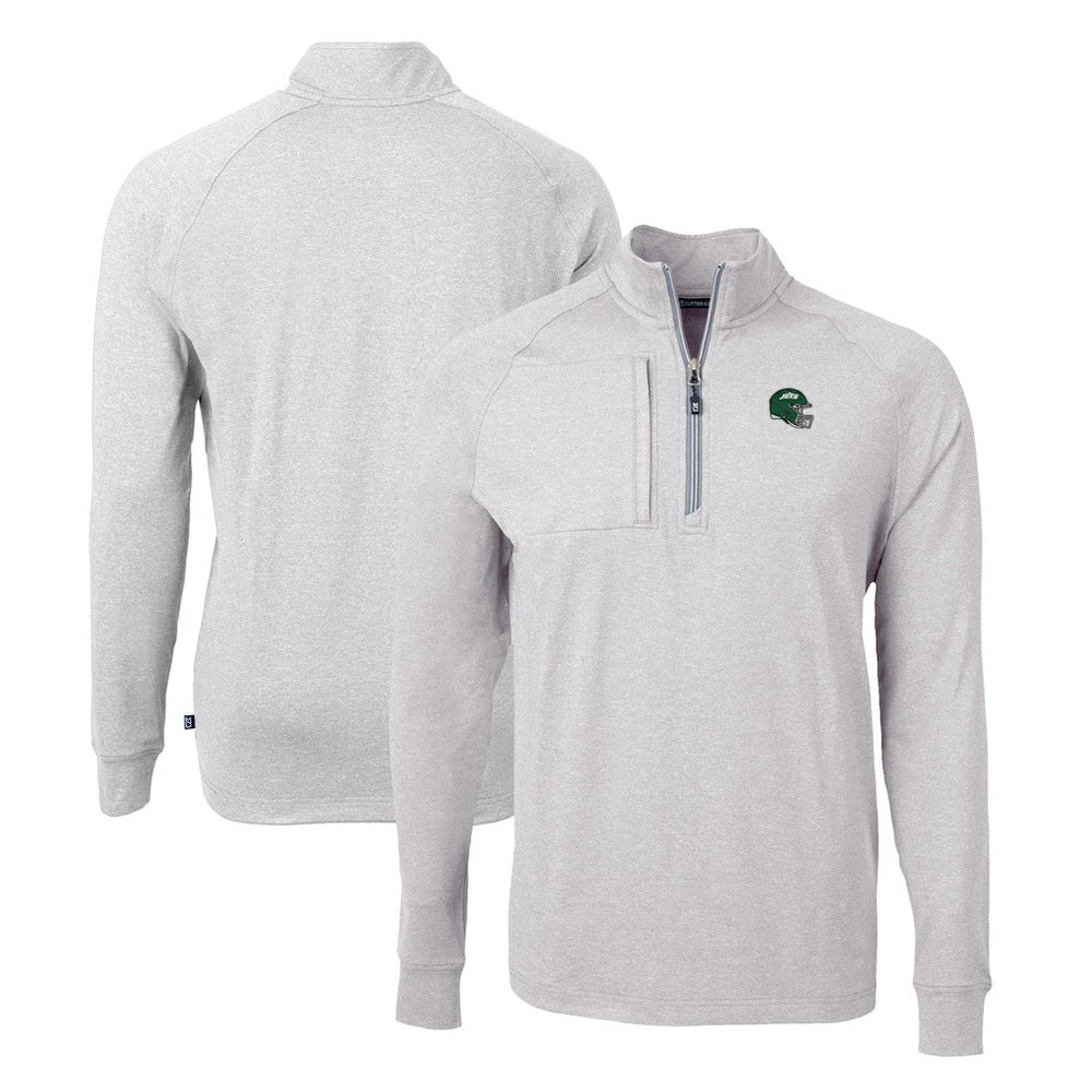 New York Jets Cutter & Buck Helmet Adapt Eco Knit Quarter-Zip Top