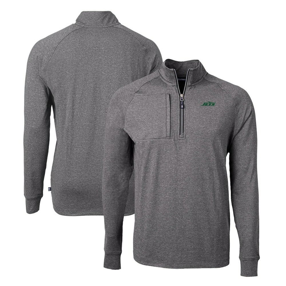New York Jets Cutter & Buck Primary Logo Adapt Eco Knit Quarter-Zip Top