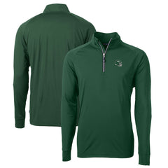 New York Jets Cutter & Buck Helmet Adapt Eco Knit Stretch Recycled Quarter-Zip Top