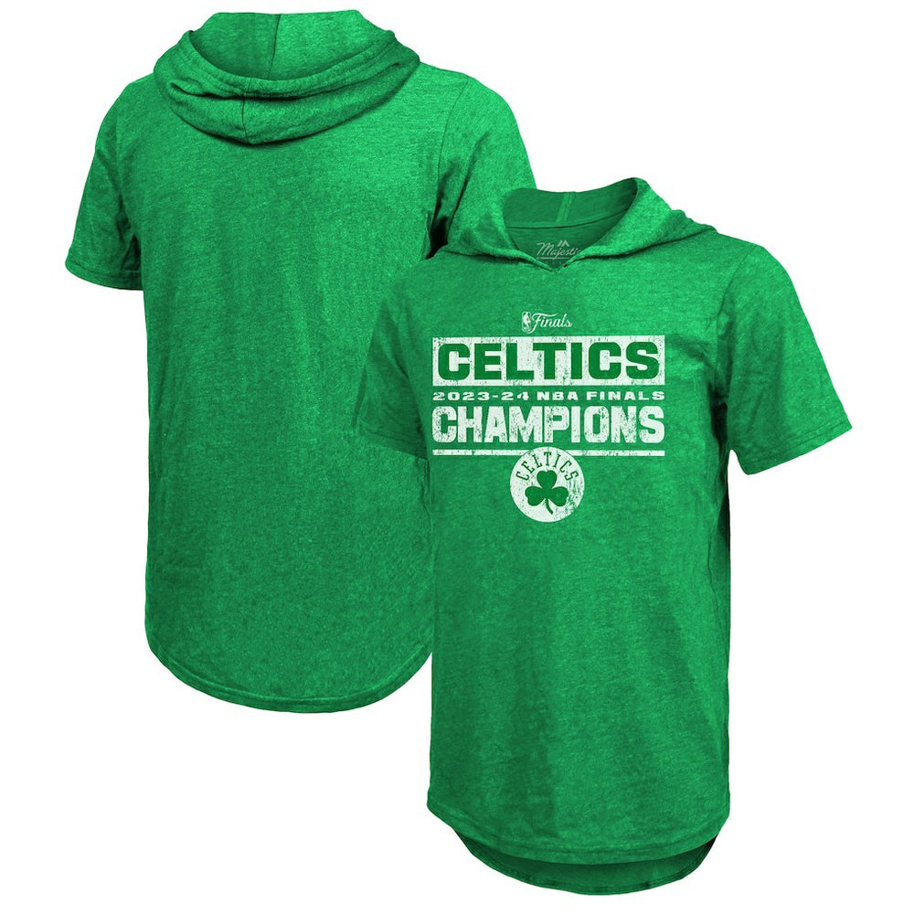 Boston Celtics Majestic Threads Women's 2024 NBA Finals Champions Tri-Blend Short Sleeve Pullover Hoodie Top - Kelly Green on sale On Sale