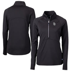 San Diego Padres Cutter & Buck Women's Adapt Eco Knit Stretch Recycled Half-Zip DryTec Top | MLB Discount