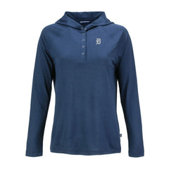 Detroit Tigers Cutter & Buck Women's Coastline Epic Comfort Eco Recycled Raglan Long Sleeve Hoodie T-Shirt | MLB Online