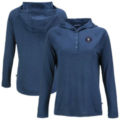 Houston Astros Cutter & Buck Women's Coastline Epic Comfort Eco Recycled Raglan Long Sleeve Hoodie T-Shirt | MLB Outlet