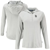 San Diego Padres Cutter & Buck Women's Coastline Epic Comfort Eco Recycled Raglan Long Sleeve Hoodie T-Shirt | MLB For sale