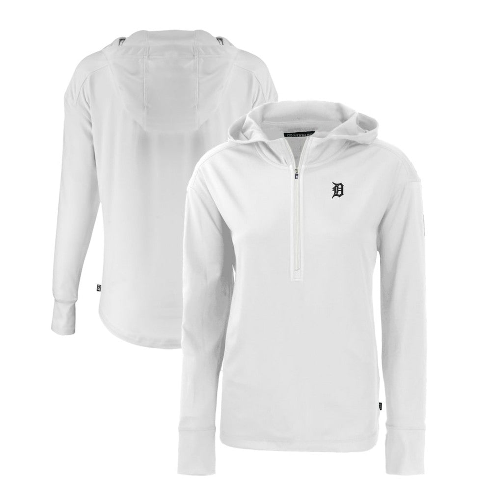 Detroit Tigers Cutter & Buck Women's Daybreak Eco Recycled Half-Zip Hoodie | MLB New
