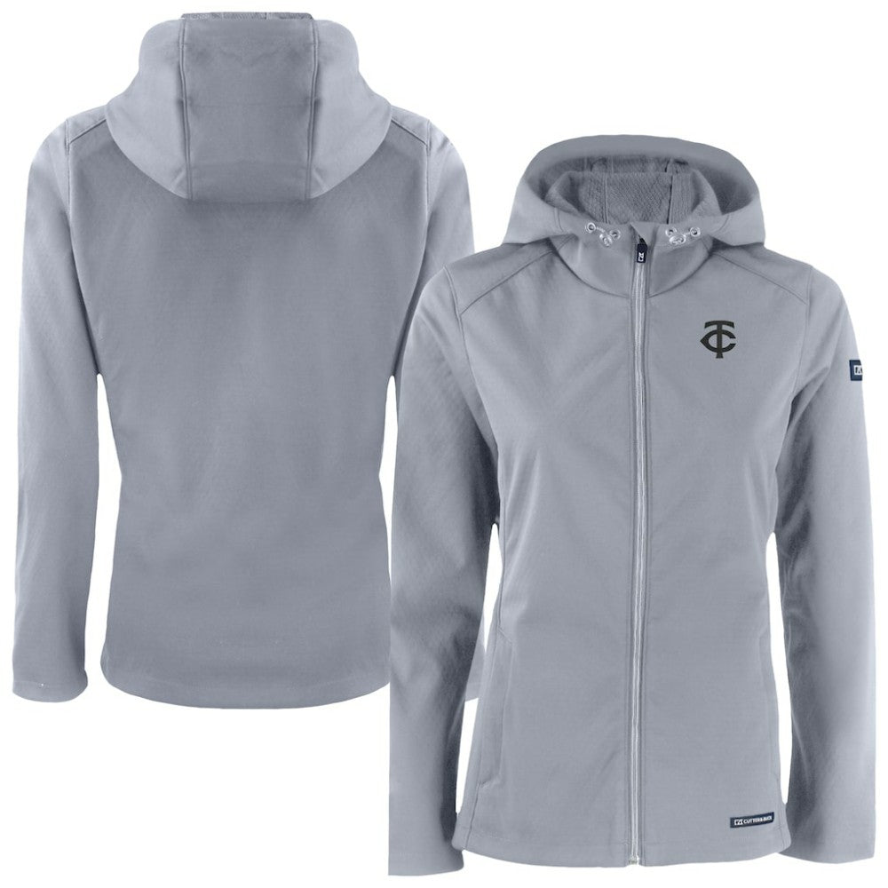 Minnesota Twins Cutter & Buck Women's Evoke Eco Softshell Recycled Full-Zip Hoodie Jacket | MLB For sale