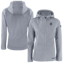 Minnesota Twins Cutter & Buck Women's Evoke Eco Softshell Recycled Full-Zip Hoodie Jacket | MLB For sale