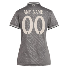 Real Madrid Originals Women's 2024/25 Third Replica Custom Jersey Charcoal - Adidas