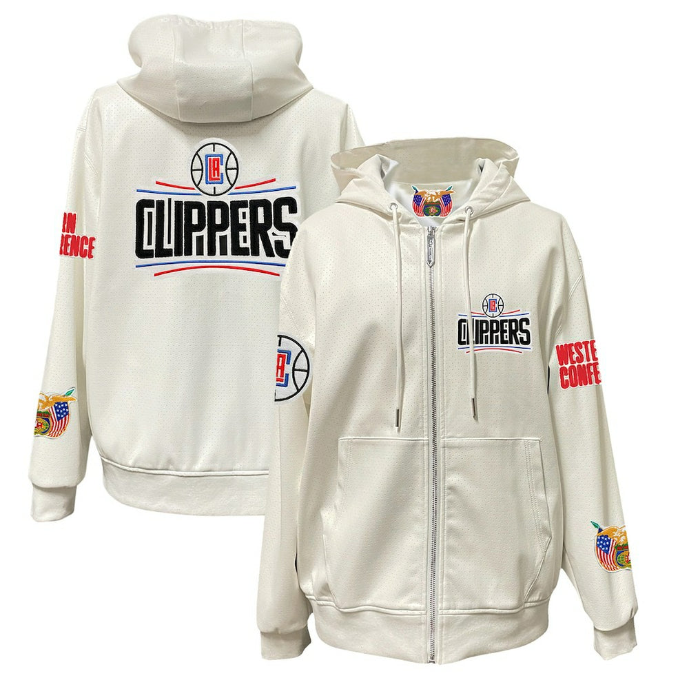 LA Clippers Jeff Hamilton Vegan Leather Full-Zip Hoodie For Sale
