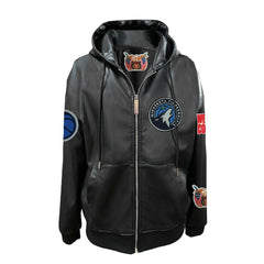 Minnesota Timberwolves Jeff Hamilton Vegan Leather Full-Zip Hoodie Discount