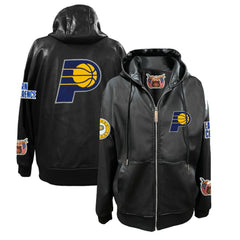 Indiana Pacers Jeff Hamilton Vegan Leather Full-Zip Hoodie On Sale