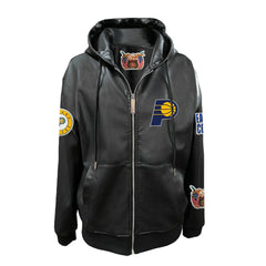 Indiana Pacers Jeff Hamilton Vegan Leather Full-Zip Hoodie On Sale