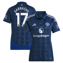 Alejandro Garnacho Manchester United Women's 2024/25 Away Replica Player Jersey Navy - Adidas