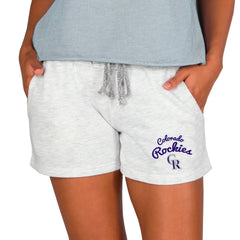 Colorado Rockies Concepts Sport Women's Mainstream French Terry Tri-Blend Shorts | MLB Discount