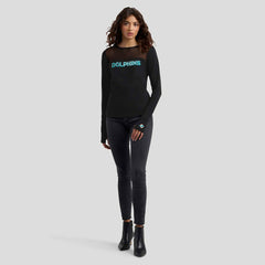 Miami Dolphins WEAR by Erin Andrews x Gracie Hunt Women's Mesh Panel Long Sleeve T-Shirt