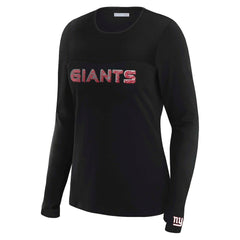 New York Giants WEAR by Erin Andrews x Gracie Hunt Women's Mesh Panel Long Sleeve T-Shirt