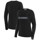 Seattle Seahawks WEAR by Erin Andrews x Gracie Hunt Women's Mesh Panel Long Sleeve T-Shirt