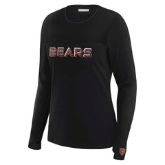 Chicago Bears WEAR by Erin Andrews x Gracie Hunt Women's Mesh Panel Long Sleeve T-Shirt