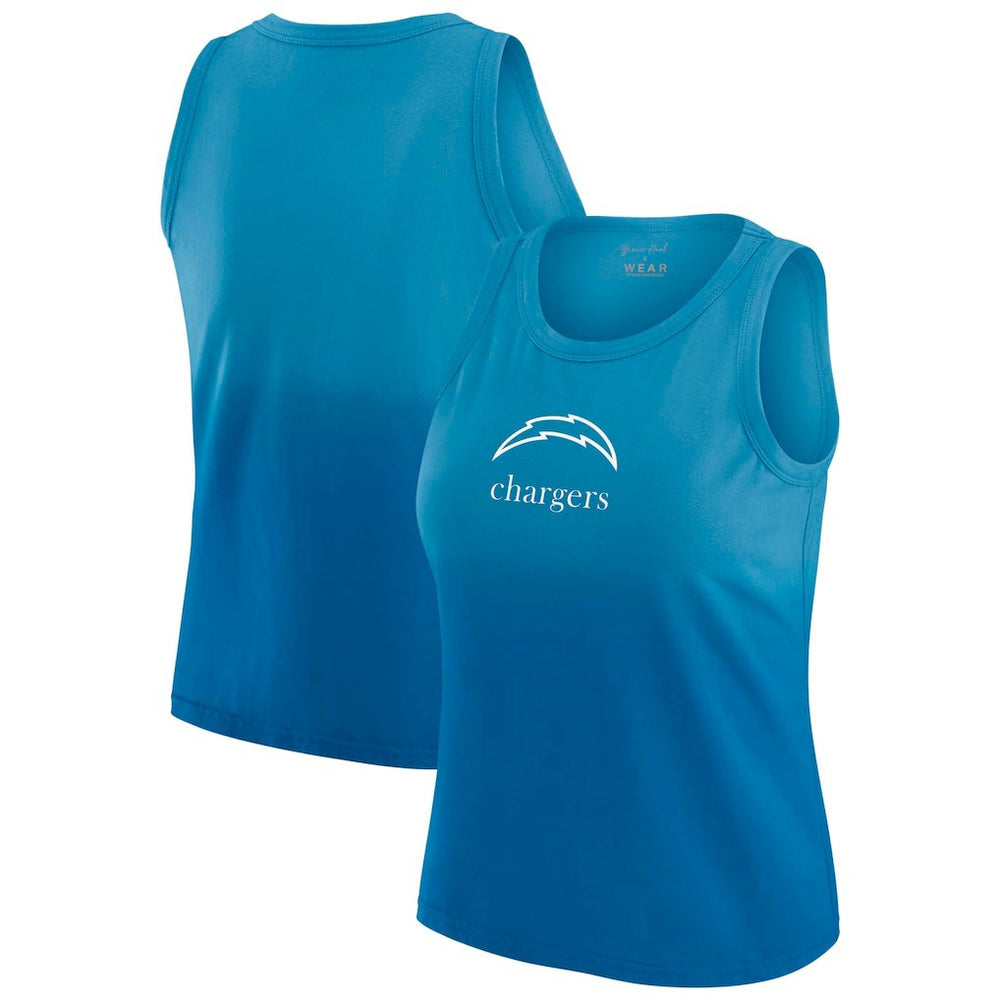 Los Angeles Chargers WEAR by Erin Andrews x Gracie Hunt Women's Ombre Tank Top