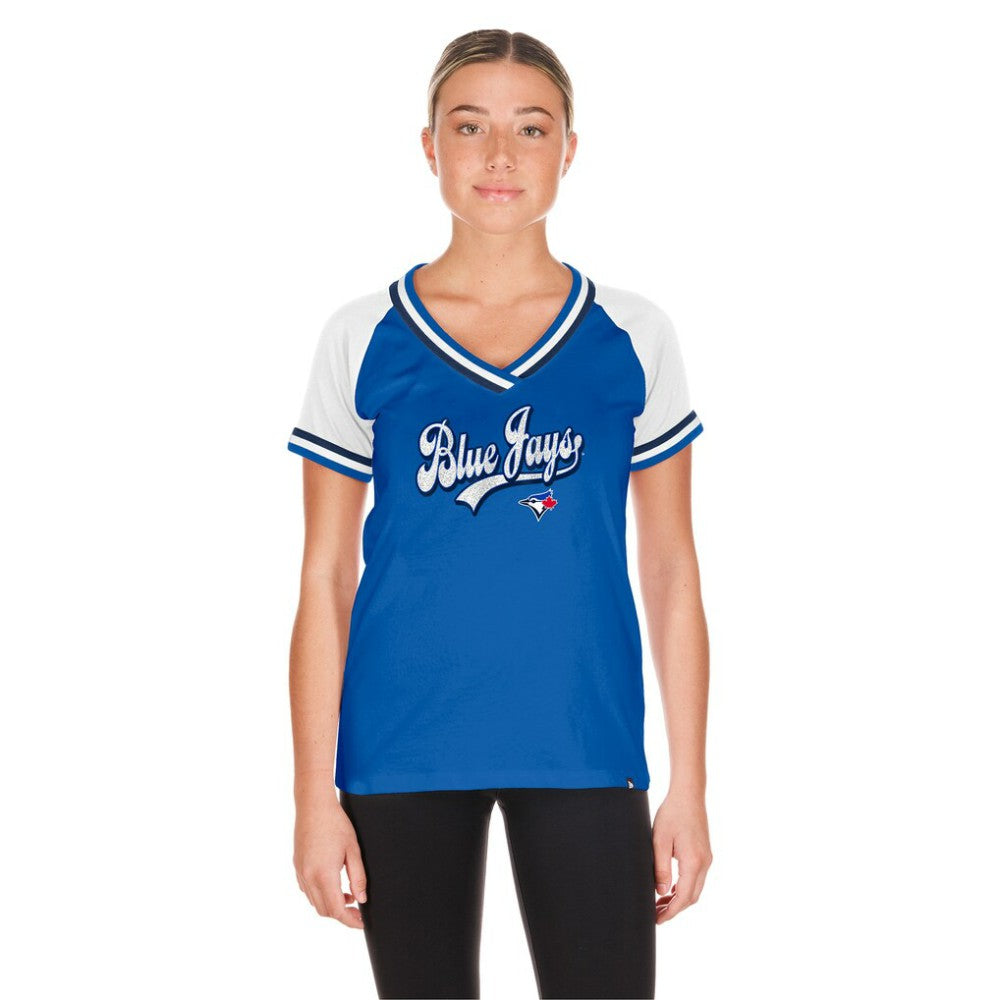 Toronto Blue Jays New Era Women's Gameday Raglan V-Neck T-Shirt | MLB For sale