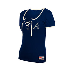 Atlanta Braves New Era Women's Throwback Lace Up T-Shirt | MLB Online