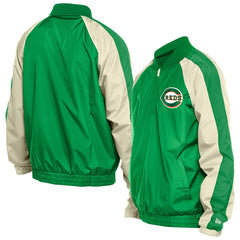 Cincinnati Reds New Era St. Patrick's Day Ripstop Raglan Quarter-Zip Windbreaker | MLB For sale