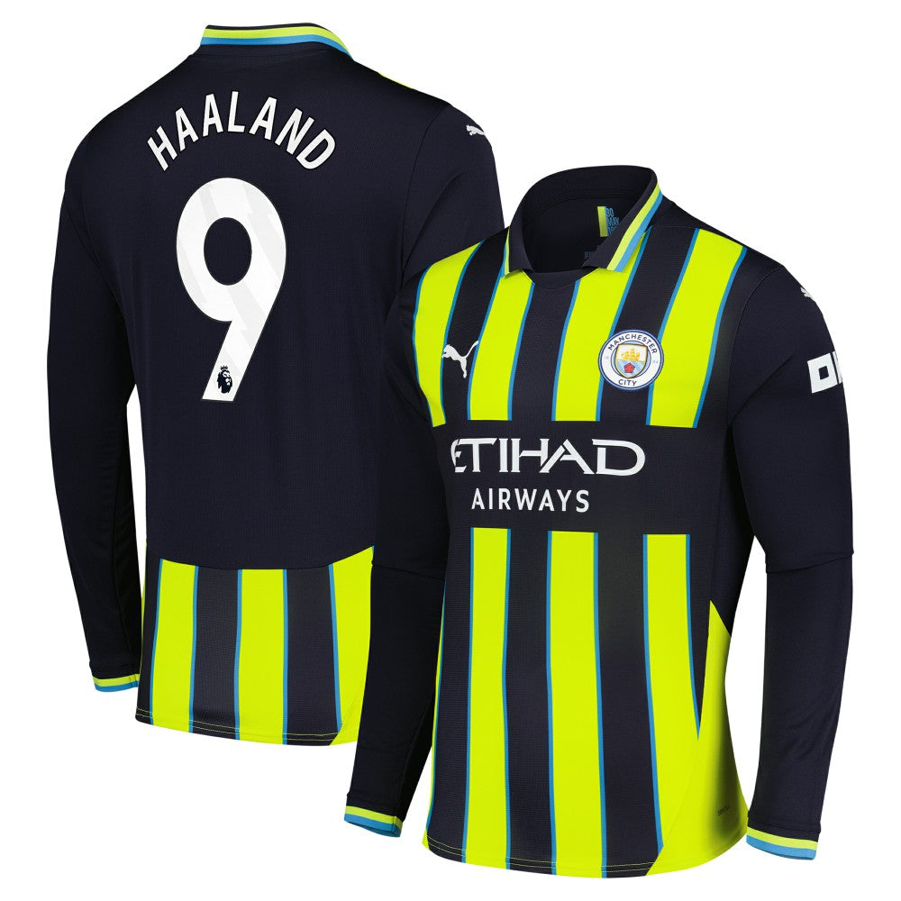 Erling Haaland Manchester City 2024/25 Away Replica Long Sleeve Player Jersey Navy - Puma