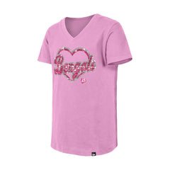 Cincinnati Bengals New Era Girls Youth Flip Sequins V-Neck T-Shirt