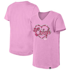 Kansas City Chiefs New Era Girls Youth Flip Sequins V-Neck T-Shirt