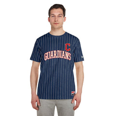 Cleveland Guardians New Era Throwback Pinstripe T-Shirt | MLB On Sale
