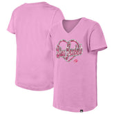 Columbus Blue Jackets New Era Girl's Youth Flip Sequin V-Neck T-Shirt Discount